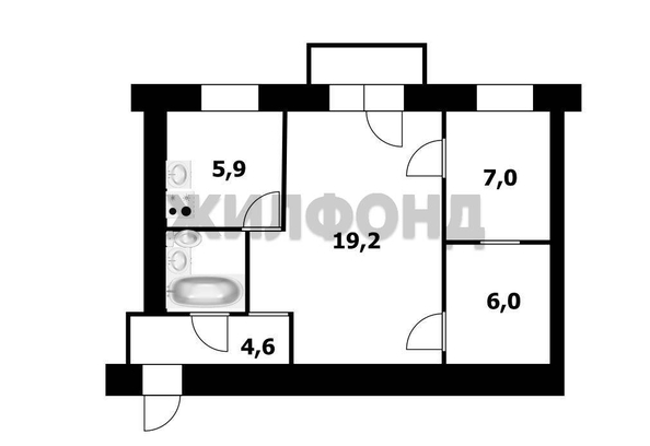 
  Продается 2-комн. квартира, 44.8 м², Дзержинского пр-кт, д. 20/1
. Фото 12.