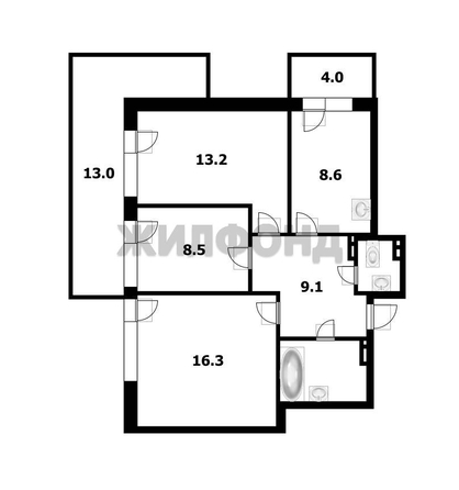 
  Продается 3-комн. квартира, 62.4 м², Танковая ул, д. 34
. Фото 18.