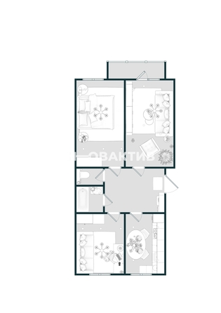 
  Продается 3-комн. квартира, 61.2 м², д. 33
. Фото 17.