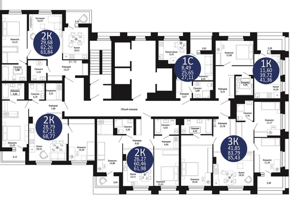 
  Продается 2-комн. квартира, 63.84 м², ЖК Первый на Рябиновой
. Фото 1.