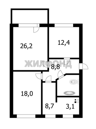 
  Продается 3-комн. квартира, 83.1 м², Военный городок ул, д. 103
. Фото 25.