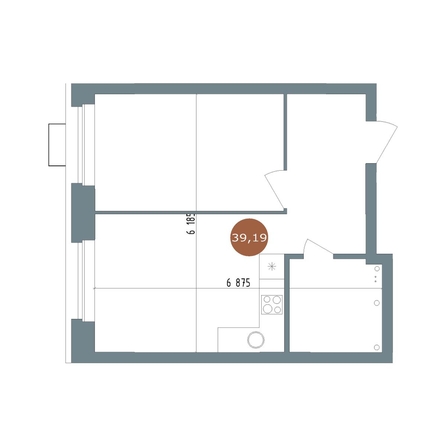 
  Продается 2-комн. квартира, 39.19 м², ЖК 19/56 Кварталы Телецентра, сек 3
. Фото 1.