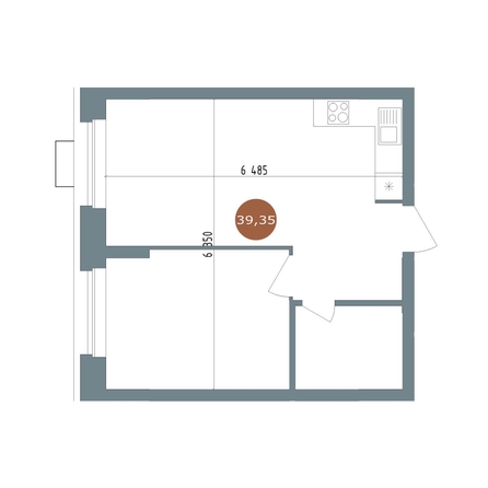 
  Продается 2-комн. квартира, 39.35 м², ЖК 19/56 Кварталы Телецентра, сек 3
. Фото 1.