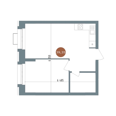 
  Продается 2-комн. квартира, 39.35 м², ЖК 19/56 Кварталы Телецентра, сек 3
. Фото 1.