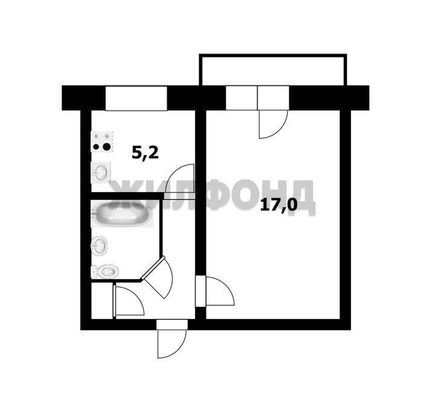 
  Продается 1-комн. квартира, 30 м², Кропоткина ул, д. 118/2
. Фото 17.