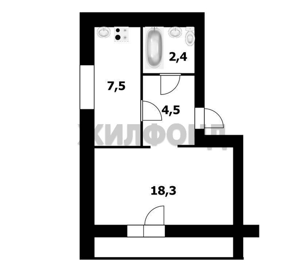 
  Продается 1-комн. квартира, 32.2 м², Петухова ул, д. 6/5
. Фото 16.