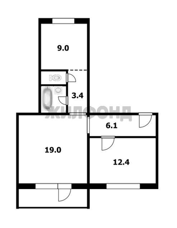 
  Продается 2-комн. квартира, 52.5 м², В. Высоцкого ул, д. 38
. Фото 9.