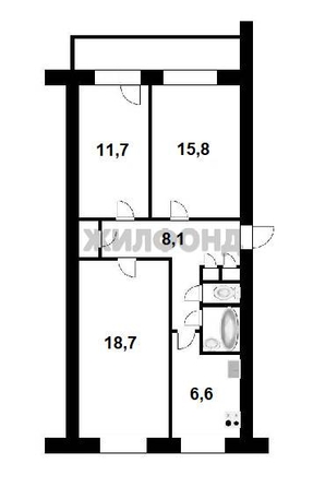 
  Продается 3-комн. квартира, 63.3 м², Зорге ул, д. 239
. Фото 15.