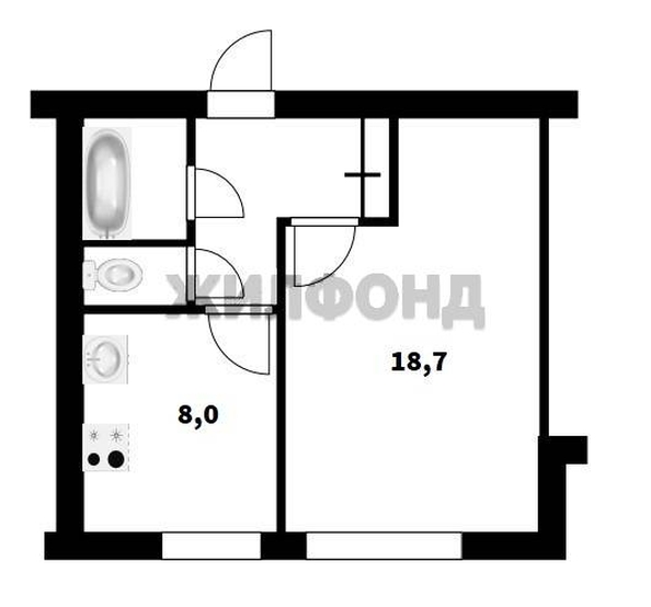 
  Продается 1-комн. квартира, 35 м², Сибиряков-Гвардейцев ул, д. 57
. Фото 12.