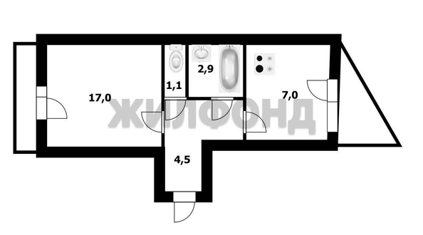 
  Продается 1-комн. квартира, 32.3 м², Троллейная ул, д. 20
. Фото 2.