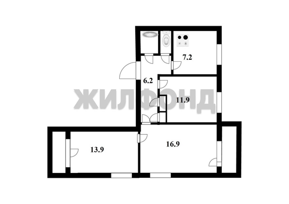 
  Продается 3-комн. квартира, 60.5 м², Герцена ул, д. 10
. Фото 9.