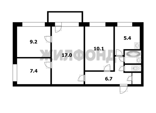 
  Продается 4-комн. квартира, 59.8 м², Ленинградская ул, д. 145
. Фото 40.