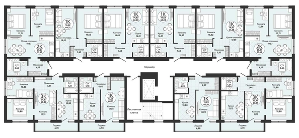 
  Продается 1-комн. квартира, 44.31 м², ЖК Одоевский, дом 4
. Фото 1.