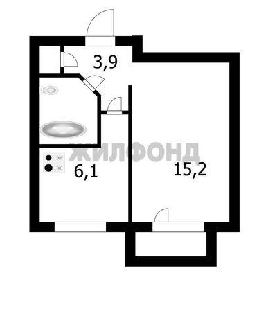 
  Продается 1-комн. квартира, 28.7 м², Куприна ул, д. 30
. Фото 2.