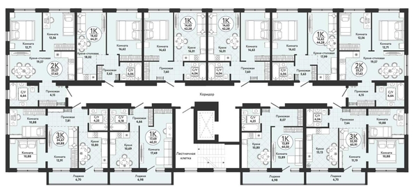 
  Продается 1-комн. квартира, 44.31 м², ЖК Одоевский, дом 4
. Фото 1.