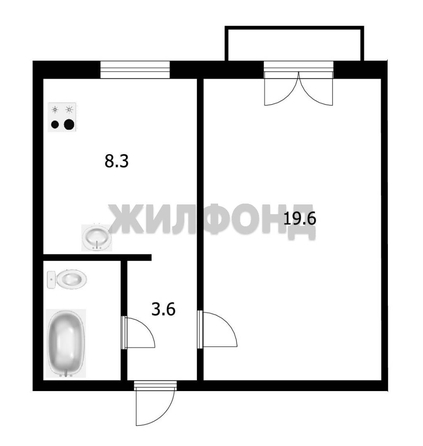 
  Продается 1-комн. квартира, 33.9 м², Красный пр-кт, д. 161
. Фото 6.