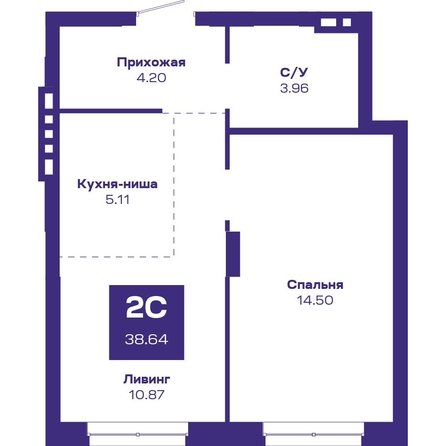 
  Продается 2-комн. квартира, 38.64 м², ЖК Базилик, дом 2
. Фото 1.