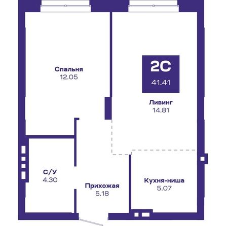 
  Продается 2-комн. квартира, 41.41 м², ЖК Базилик, дом 2
. Фото 1.