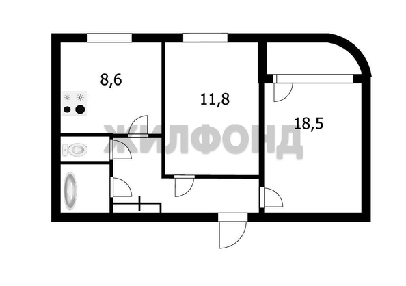 
  Продается 2-комн. квартира, 50 м², Лазурная ул, д. 6
. Фото 26.