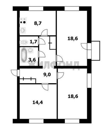 
  Продается 3-комн. квартира, 75.4 м², Титова ул, д. 22
. Фото 1.