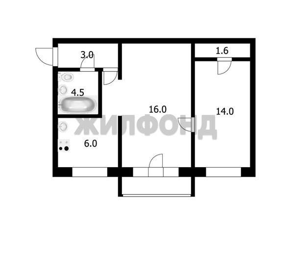 
  Продается 2-комн. квартира 45.1 м². Фото 8.