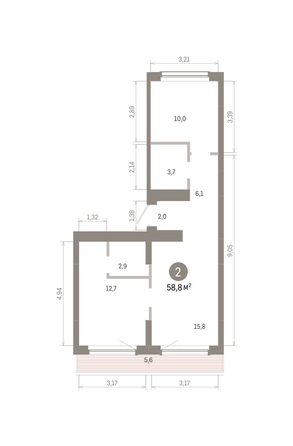 
  Продается 2-комн. квартира, 58.8 м², ЖК Лебедевский квартал, дом 1
. Фото 1.