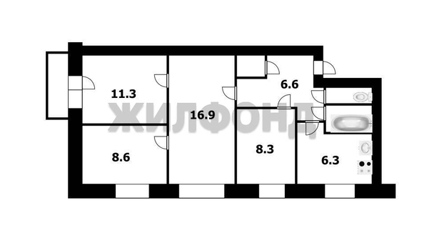 
  Продается 3-комн. квартира, 62.2 м², Сибиряков-Гвардейцев ул, д. 44/2
. Фото 5.