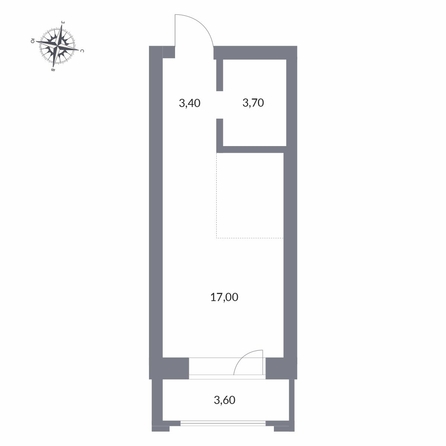 
  Продается студия, 27.7 м², ЖК Державина, 50
. Фото 1.
