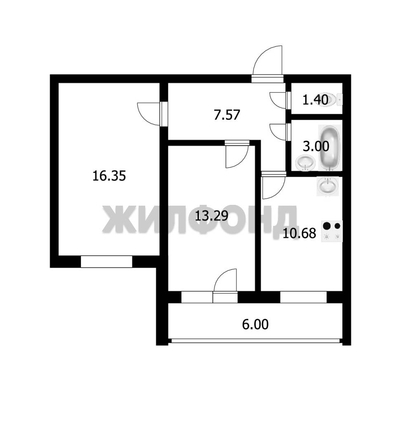 
  Продается 2-комн. квартира, 48.1 м², ЖК Дивногорский, дом 45
. Фото 15.