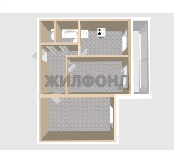 
  Продается 2-комн. квартира, 48.1 м², ЖК Дивногорский, дом 45
. Фото 16.