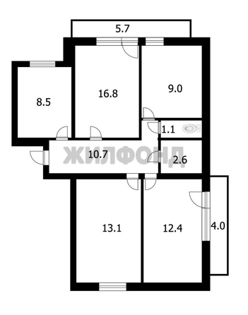 
  Продается 4-комн. квартира, 74.2 м², 2-я Портовая ул, д. 6
. Фото 26.