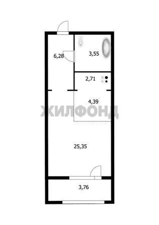
  Продается студия, 37.8 м², Плющихинская ул, д. 2
. Фото 22.