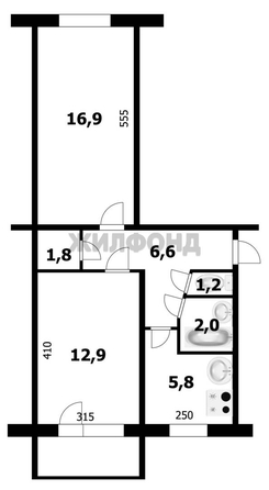 
  Продается 2-комн. квартира, 46.7 м², Филатова ул, д. 12
. Фото 13.