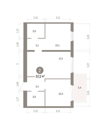 
  Продается 2-комн. квартира, 57.24 м², ЖК Пшеница, дом 5.2
. Фото 1.