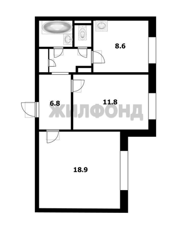 
  Продается 2-комн. квартира, 50.2 м², Селезнева ул, д. 50
. Фото 9.