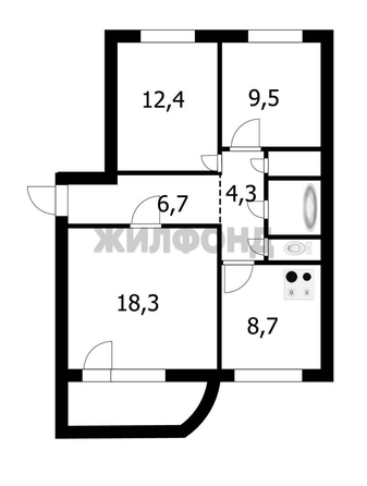 
  Продается 3-комн. квартира, 64.9 м², Титова ул, д. 37
. Фото 9.
