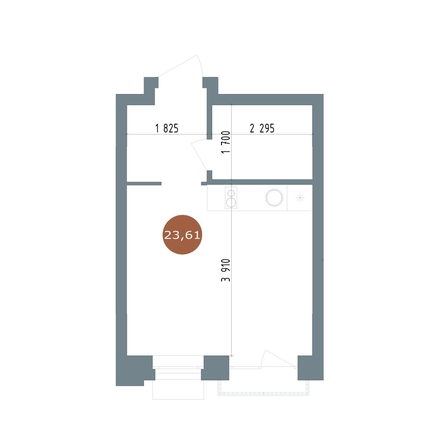 
  Продается студия, 23.61 м², ЖК 19/56 Кварталы Телецентра, сек 6
. Фото 1.