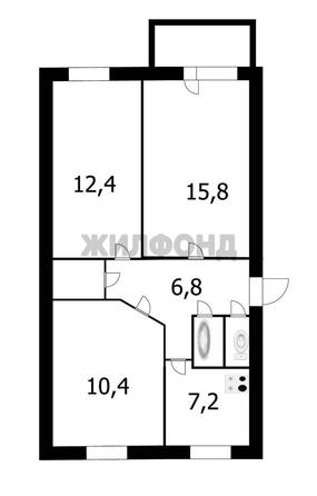 
  Продается 3-комн. квартира 57.7 м². Фото 3.