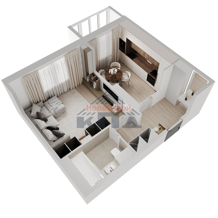 
  Продается 1-комн. квартира 42.11 м², в ЖК Два поэта. Фото 1.