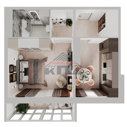 
  Продается 1-комн. квартира 42.44 м², в ЖК Два поэта. Фото 1.