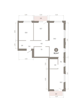 
  Продается 3-комн. квартира 95.41 м², в ЖК Город на озере. Фото 2.