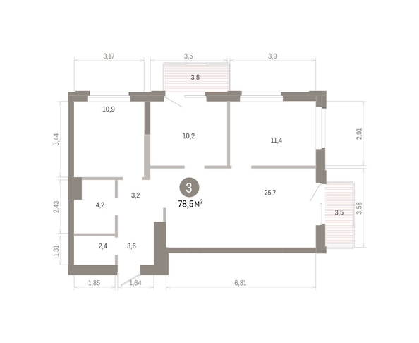 
  Продается 3-комн. квартира 78.5 м², в ЖК Город на озере. Фото 2.