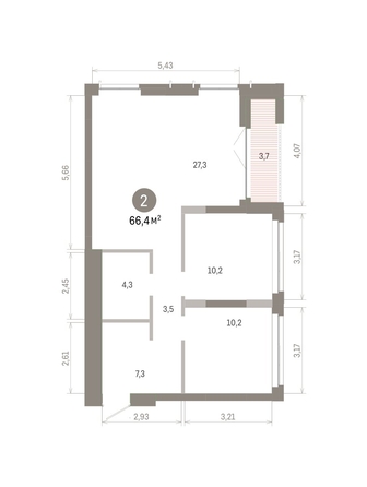
  Продается 2-комн. квартира 66.41 м², в ЖК Европейский берег, дом 45. Фото 1.