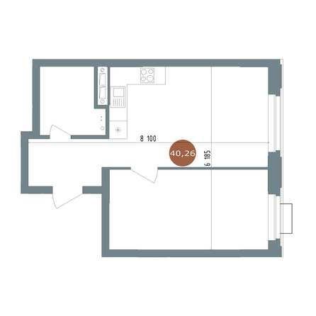 
  Продается 1-комн. квартира 40.26 м², в ЖК 19/56 Кварталы Телецентра, сек 3. Фото 1.