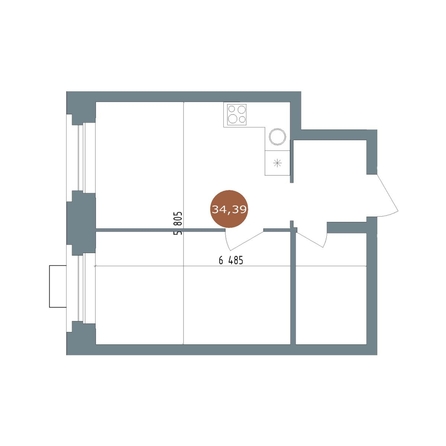 
  Продается 1-комн. квартира 34 м², в ЖК 19/56 Кварталы Телецентра, сек 2. Фото 1.