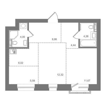 
  Продается 2-комн. квартира 55.26 м², в ЖК Спектр, дом 10. Фото 1.