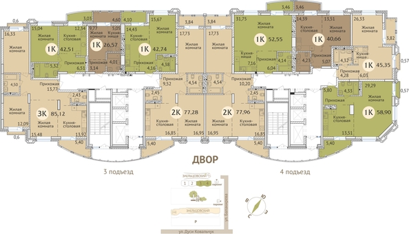 
  Продается 1-комн. квартира 59 м², в ЖК Заельцовский. Фото 21.