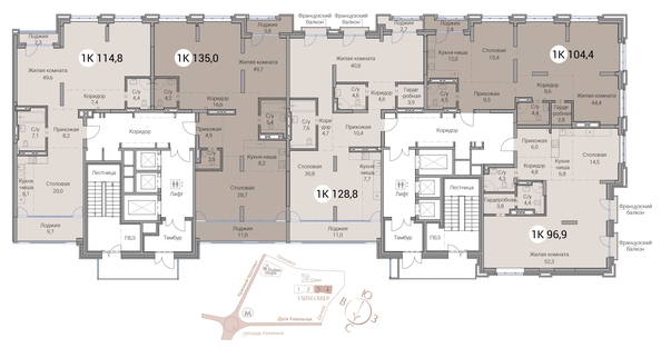 
  Продается 4-комн. квартира 104.4 м², в ЖК Тайм Сквер. Фото 37.