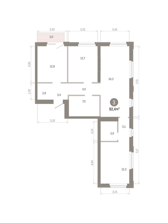 
  Продается 3-комн. квартира 92.37 м², в ЖК Город на озере. Фото 2.