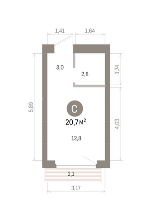 
  Продается студия 20.7 м², в ЖК Лебедевский квартал, дом 1. Фото 1.